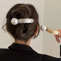 fashion pearl hairpin clip duck bill hairpin back of head female geometric hairpin women girls hair accessories