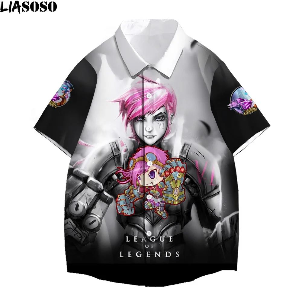 

LIASOSO 2022 New Dark League of Legends Series Shirt 3d Yasuo Jarvan Iv Twisted Fate Electronic Sportswear Lol Shirts Men Top