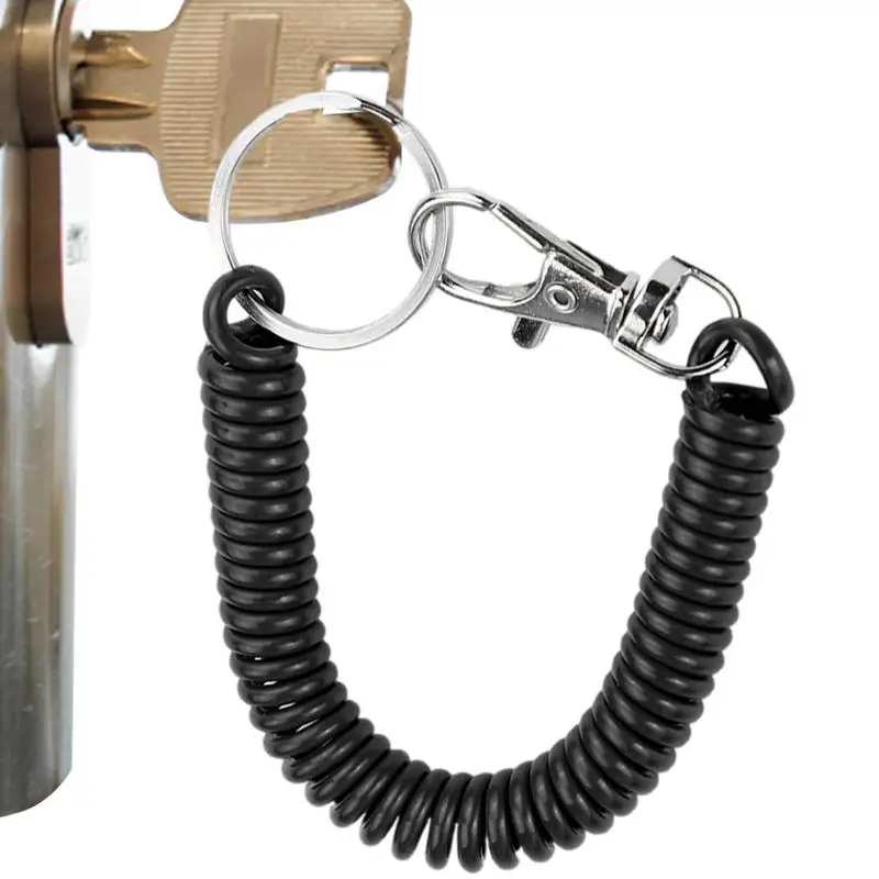 

Spiral Keychain Retractable Coil Keychain Retractable Coil Springs Keychain Coil Cord Key Chain Holder Lanyard For DIY