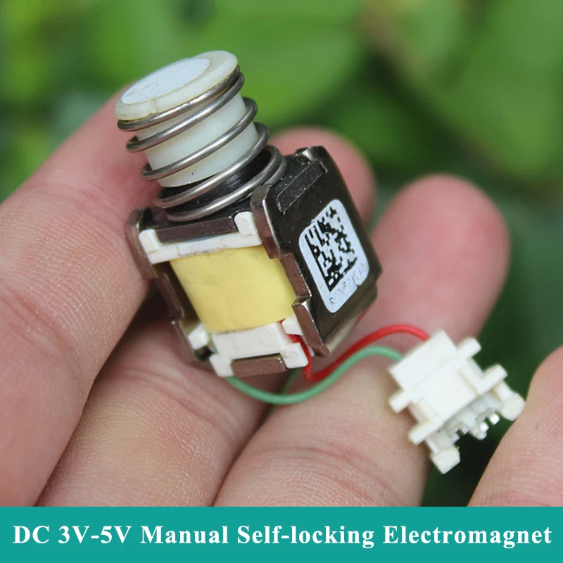 

DC 3V-5V Mini Manual Self-locking Solenoid Electromagnet Spring Energized Release Protection Switch Open Frame Solenoid Magnet