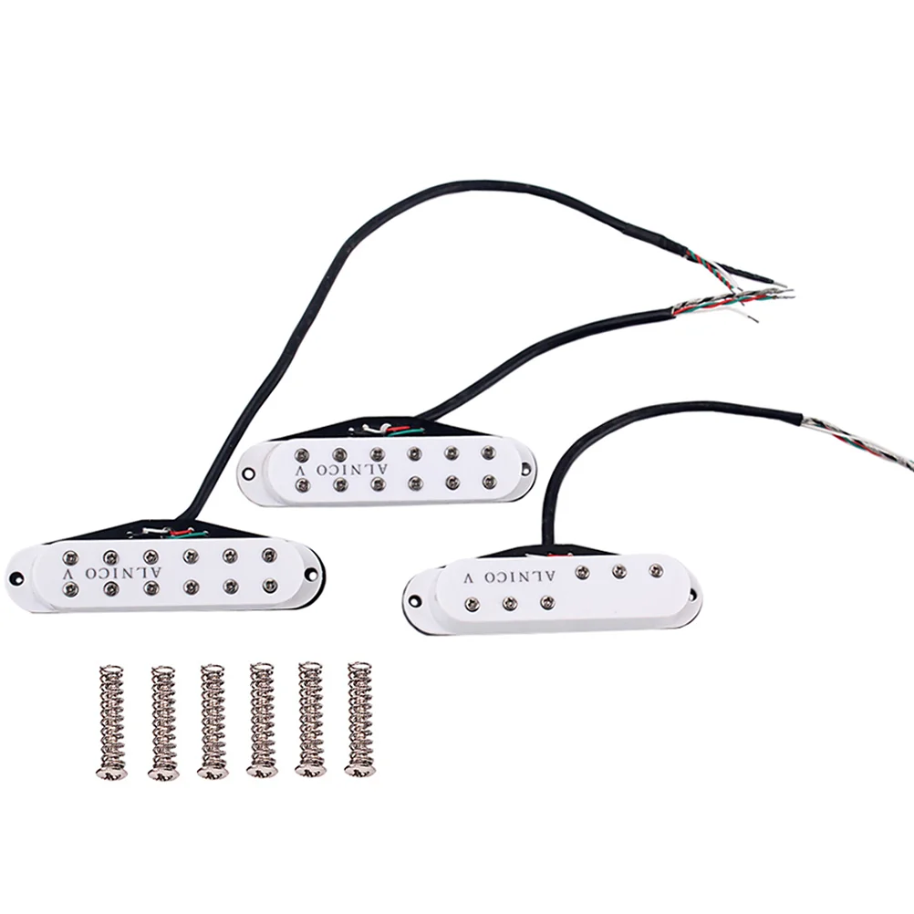 

3 шт. Mini Alnico V Single Coil гитара SSS звукосниматели Humbucker для гитары бас музыкальный инструмент GMN45 (белый)