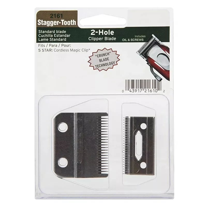 Stagger-cuchilla cortadora de 2 agujeros para wahl 5 star, cuchilla 2161 Compatible con clip mágico inalámbrico, sin aceite