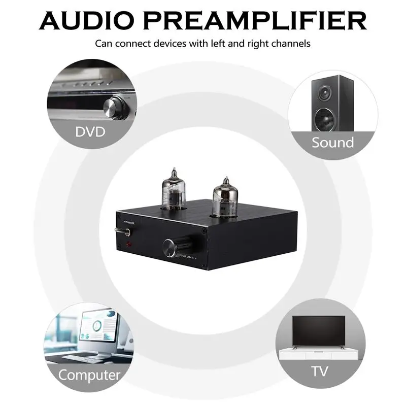 1Pc Audio Preamplifier Fine Safe Chic Home Power Amplifier 6J1 Tube HiFi Preamp |