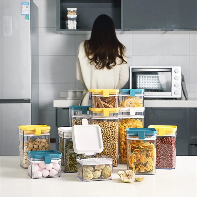 

Dry Food Grain Rice Storage Kitchen Food Organizer Tools Accessories Storage Box Transparent Food Containers Organizing Boxes