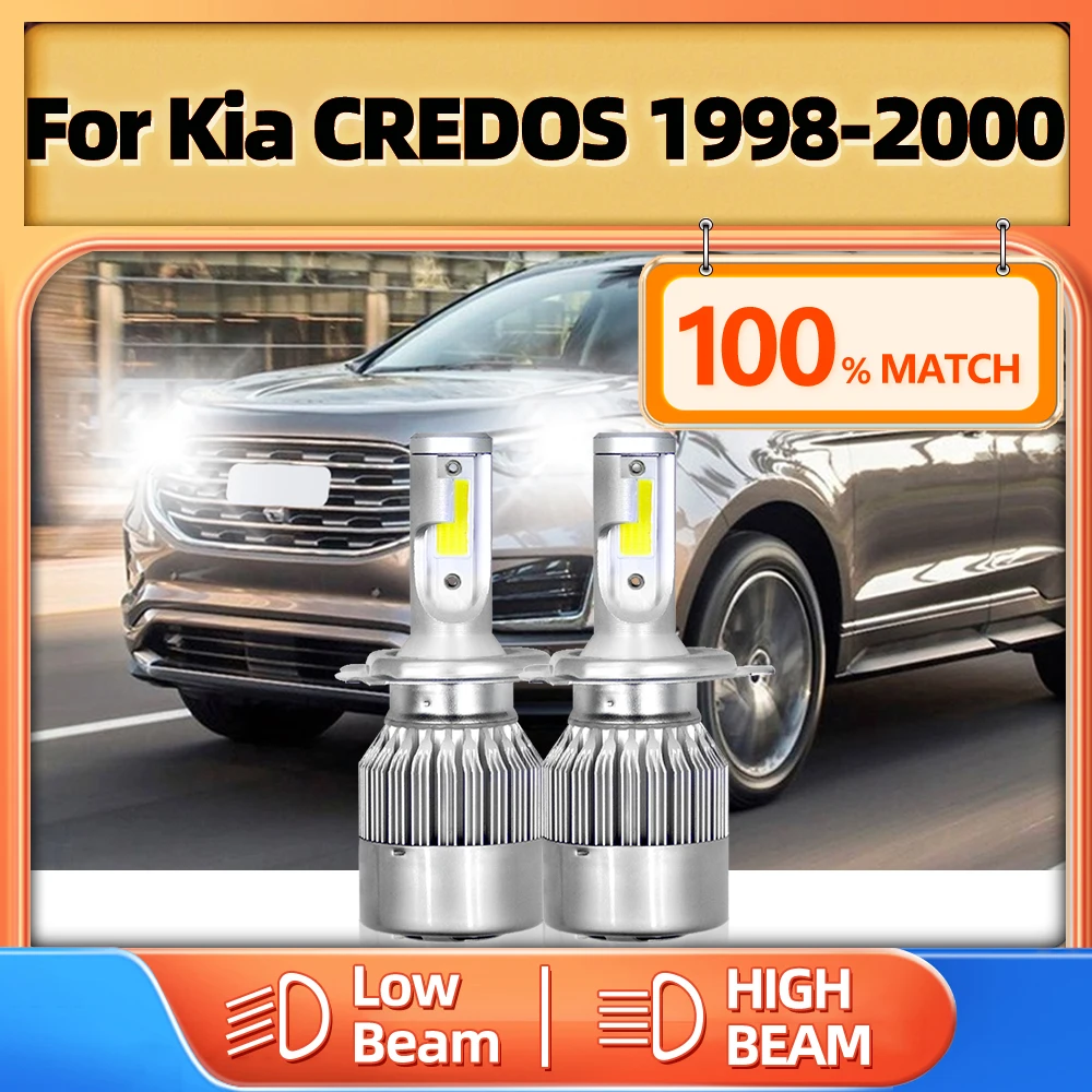 

120W 20000LM CSP Chip LED Headlight 120W Canbus Car Light 12V Turbo Lamp Bulbs 6000K White For Kia CREDOS 1998 1999 2000