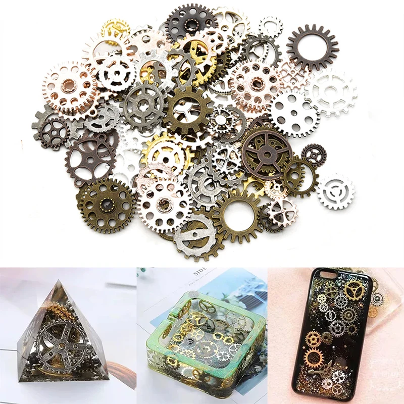 

50g/100g Mixed Steampunk Gear Clock Hand Jewelry Filling UV Resin Epoxy Mold Making Fillings Accessories For DIY Jewelry Crafts