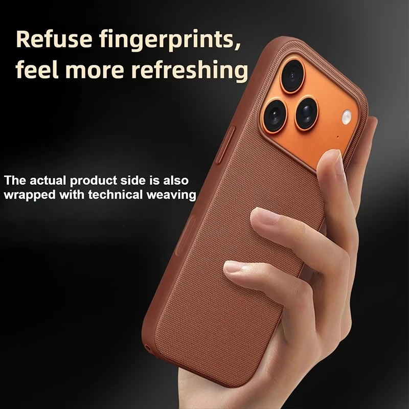 Фото Чехол для iPhone 18 Pro Max, 17 Pro, 16, 15, 14, 13 с кнопкой управления камерой, магнитный, совместимый с MagSafe, технологичный, тканый, ударопрочный. №4