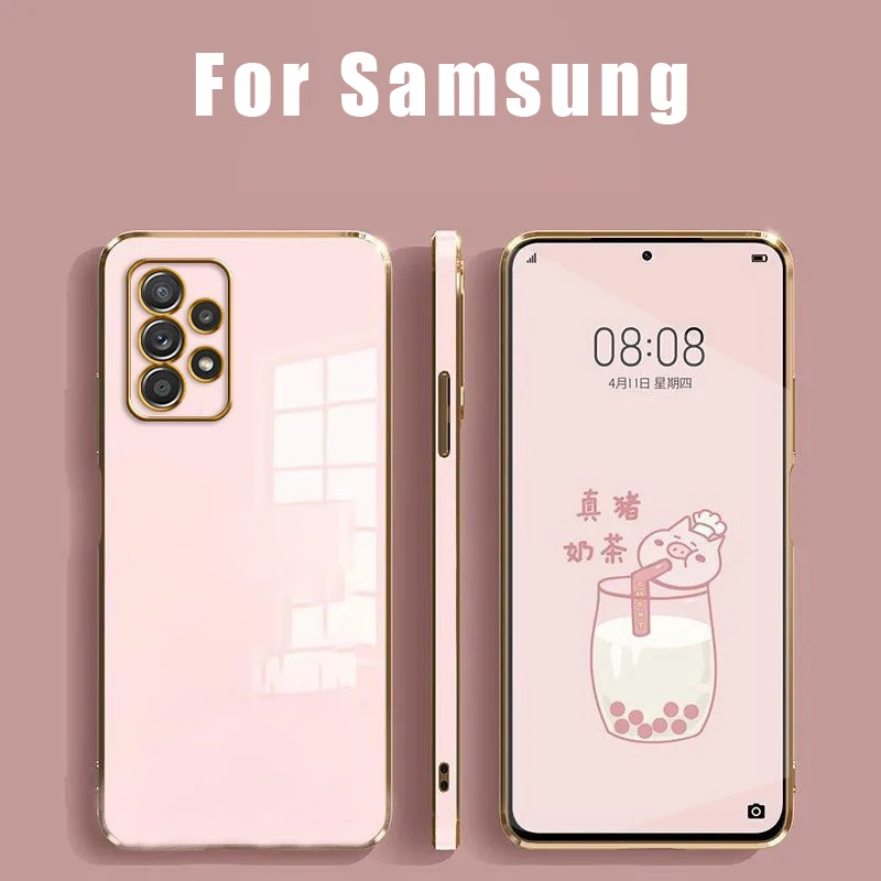 

Phone Case For Samsung A30 A31 A32 A42 A50 A51 A52 A71 A72 Full Wrap Solid Colour Plated Case
