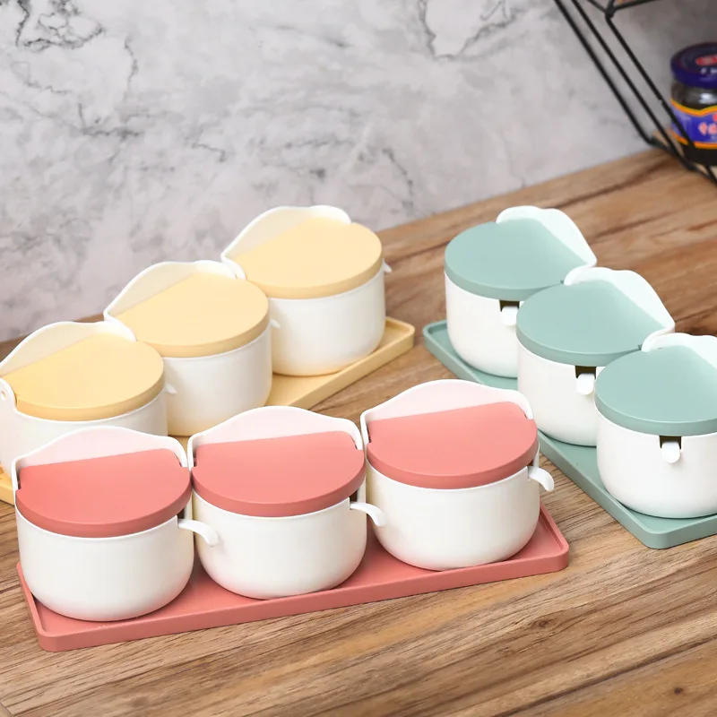 

Креативная коробка для приправ с ложкой, бутылочкой для специй, домашний Набор для специй, органайзер для специй