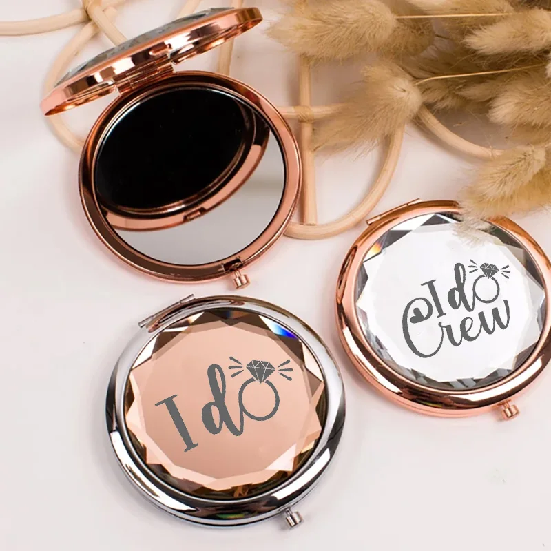 

I Do Crew compact mirror Bride to be Bachelorette hen party bridal shower wedding engagement present Bridesmaid proposal gift