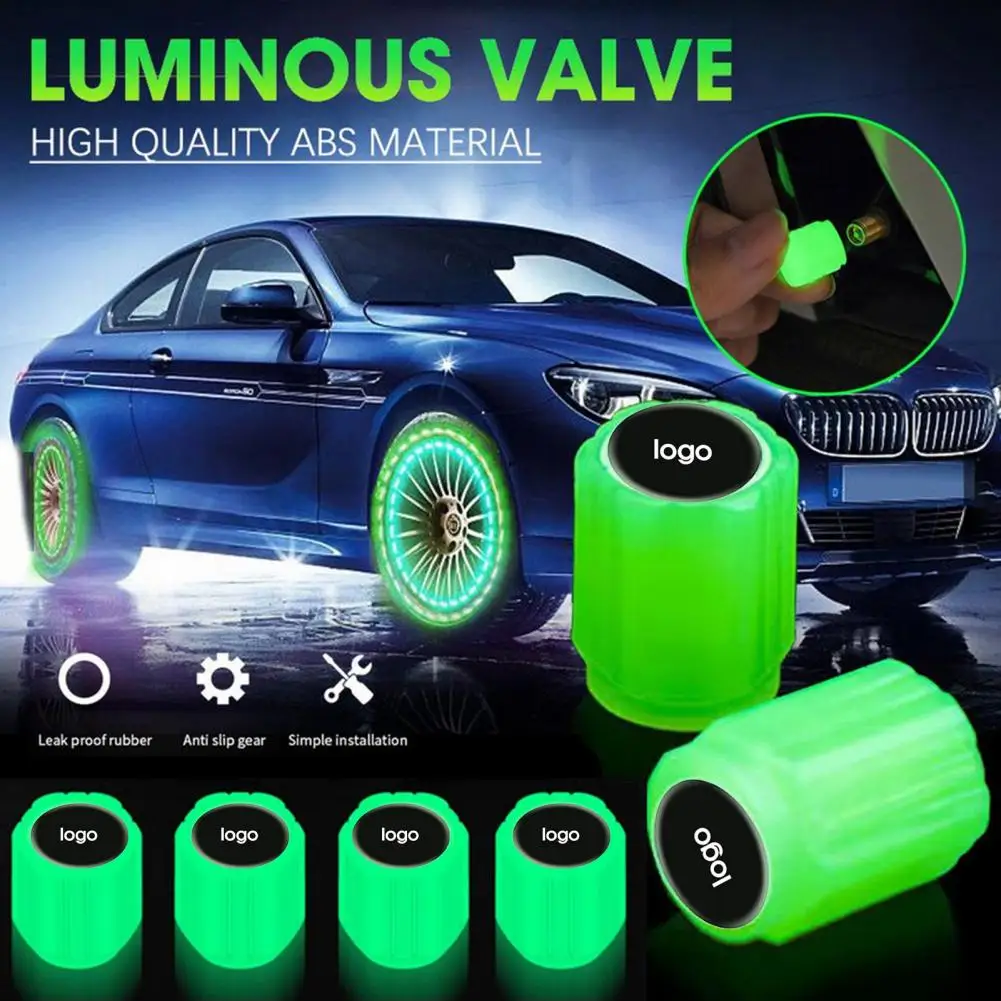

Wheel Valve Cover Durability Strong Leak-proof with Glow Effect Protect Valve Dust-proof Tire Styling Night Glowing Valve Cover