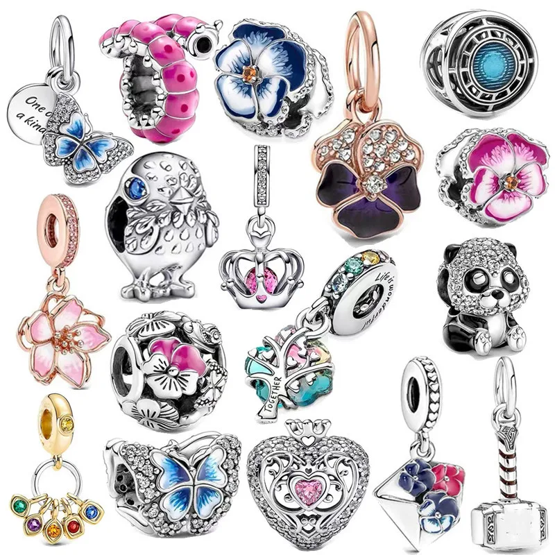 2022 New Charm Jewelry 100% 925 Sterling Silver League of Legends Series Beads Butterfly Flower Pendant Fit Pandora Bracelet DIY |