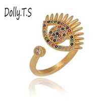 devils eye zircon 18k gold vintage ring popular womens hand jewelry french tail ring women rings wholesale
