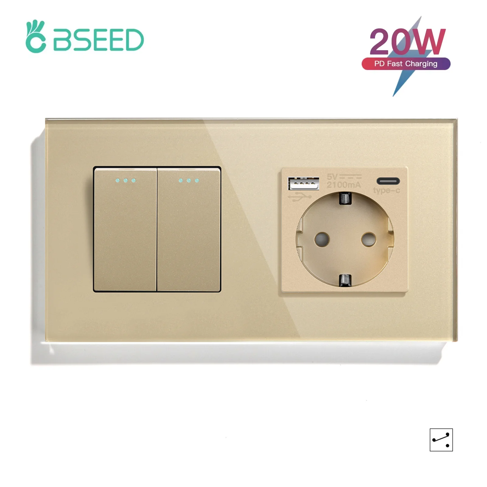 

Настенные выключатели BSEED 1/2/3 Gang с USB