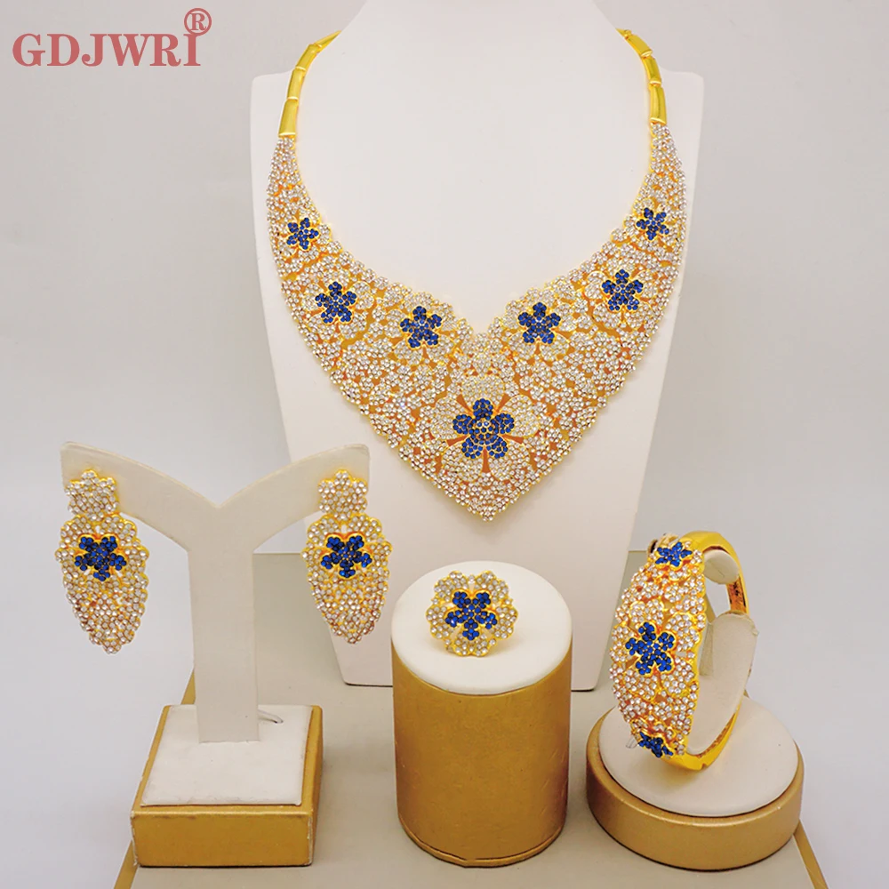 Дубай золотой цвет стены разы искусственный браслет серьги кольца наборы