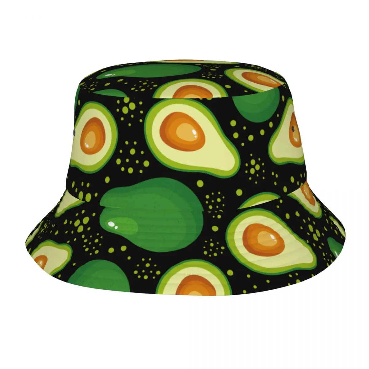 

Avocado Cartoon Bob Hats Summer Beach Hatwear Accessories Avocados Lover Fishing Hat for Camping Women Session Hats Foldable