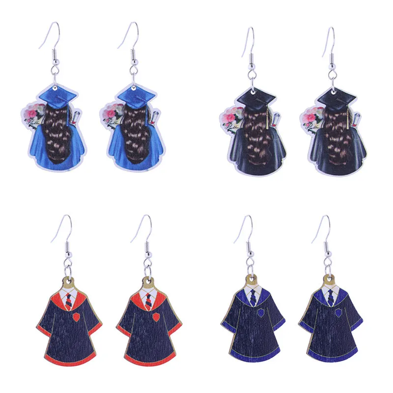 

2023 New Graduation Earrings Doctoral Cap Gown Graduation Cap Student Girl Women Jewelry Accessories Pendant Gift