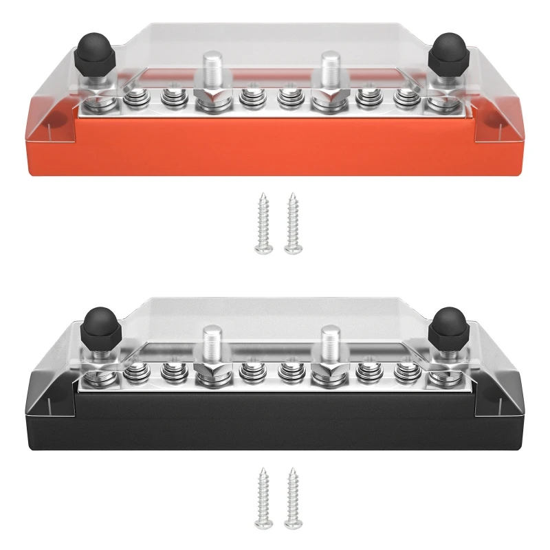 

Positive Negative Bus Bar Battery Power Distribution Block 4 x M6 Car Terminal Block Studs 6 x M4 Terminal Bus Screws