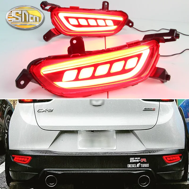 

3-in-1 Functions LED Reflector Lamp Rear Fog Lamp Bumper Light Brake Light Turn Signal For Mazda CX-3 CX3 2015 - 2020