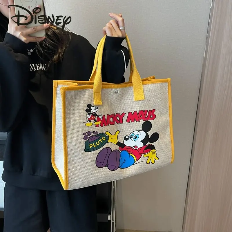 Disney Mickey's New Women's Handbag Fashionable Advanced Sense Tote Bag Cartoon Multi Functional Large Capacity Commuter Bag