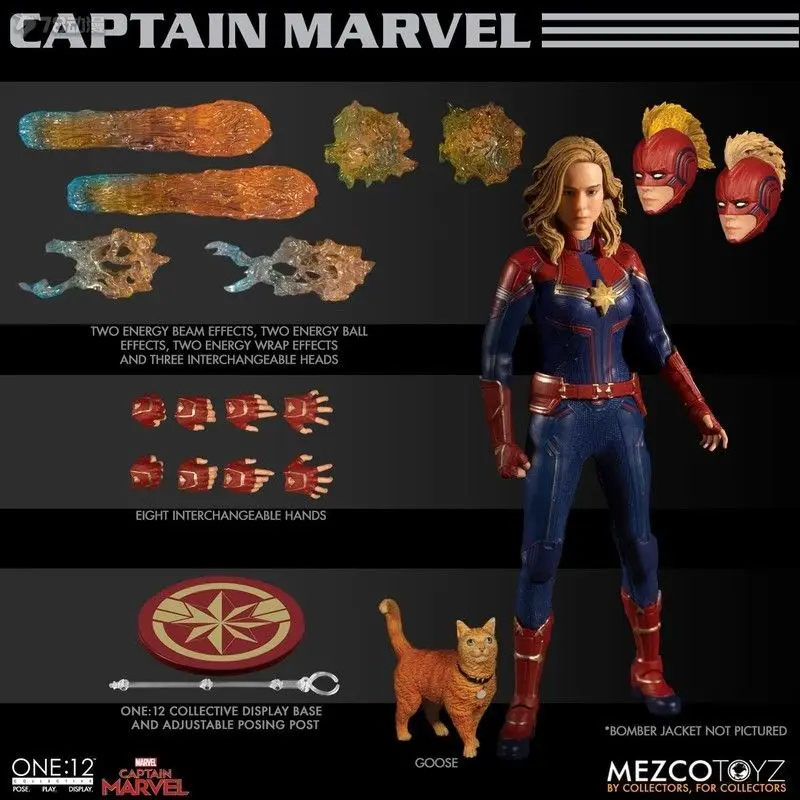 

Original Mezco Toyz One:12 series Marvel Legends Captain Marvel 6inch Collectible Figurines Anime Action Figure Model Toys