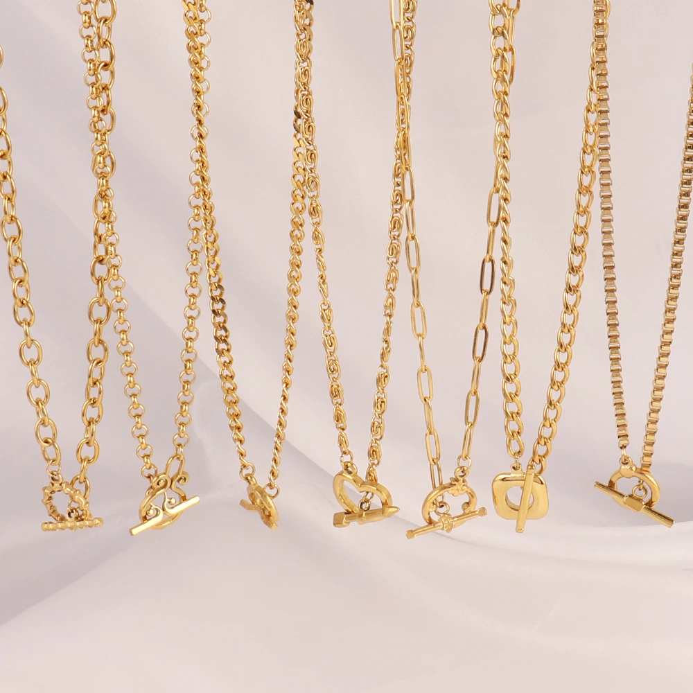 Ожерелье из нержавеющей стали в стиле панк для женщин толстая цепочка