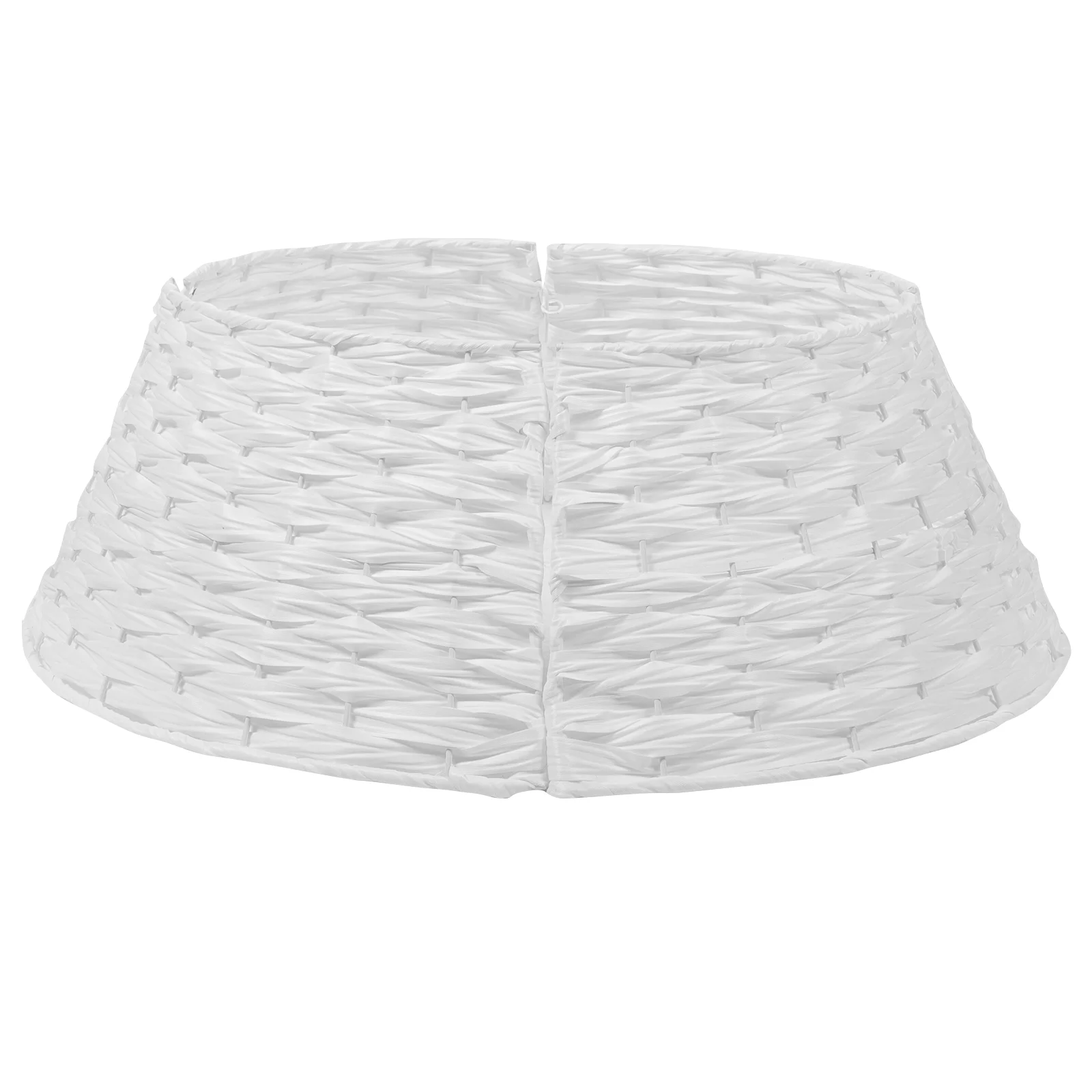 Christmas Tree Fence Skirt Rings Xmas Covers Round Frame Woven Collar White Base