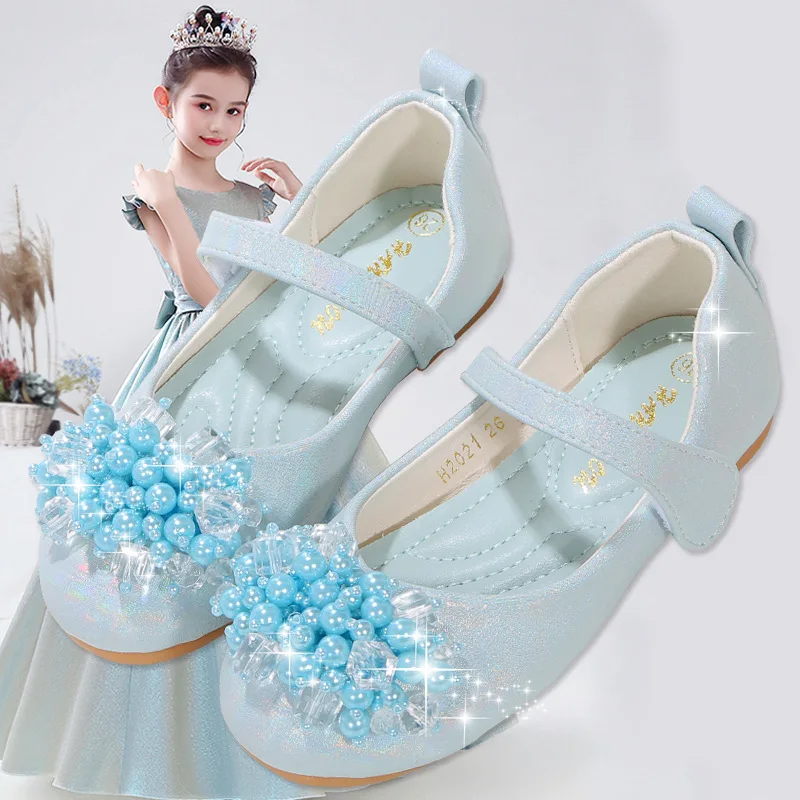 Fashion girls crystal shoes comfortable princess shoes school dance shoes Party performance shoes Sweet gift girls shoes enlarge