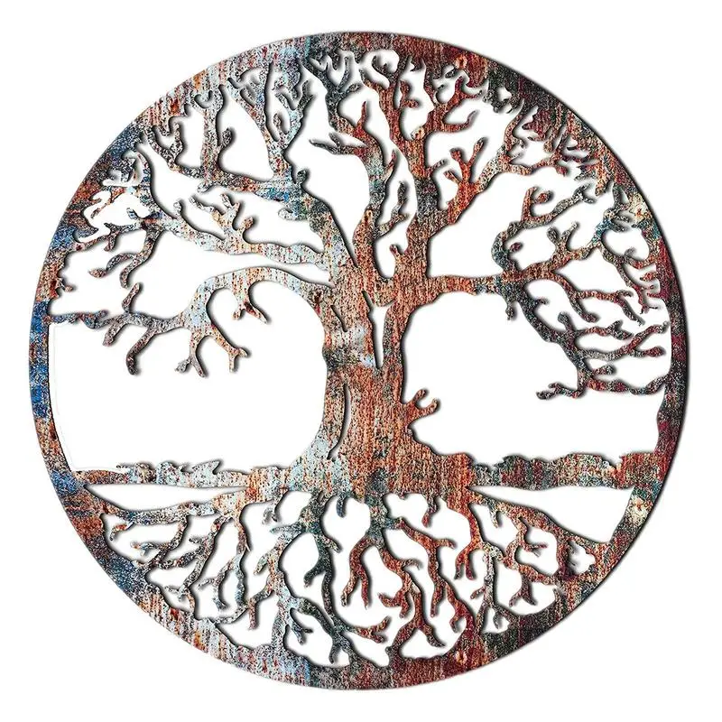 

Metal Wall Hanging Decor Tree of Life Fatima Pendant Amulet Sacred Yoga Meditation Healing Artwork Christmas Party Home Decor