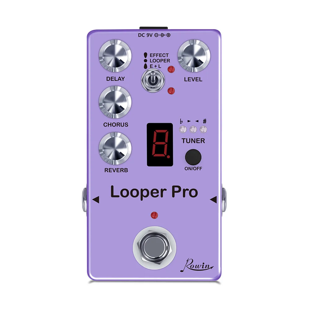 

Педаль ROWIN Looper Pro для гитары 40s, реверберация, задержка хора, тюнер, портативная и легкая