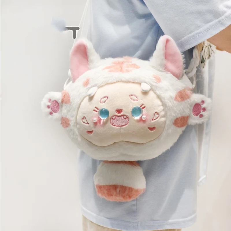 Cute Lolita Universal Shoulder Bag Plush Saterie Stereo Cartoon Animal Tiger Crossbody Bag Couple Shoulder Bag Holiday Gift Bag