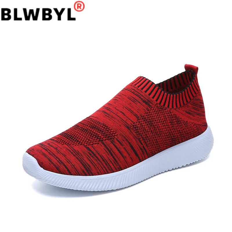 Кроссовки-носки женские Вулканизированная подошва без шнуровки плоская большие