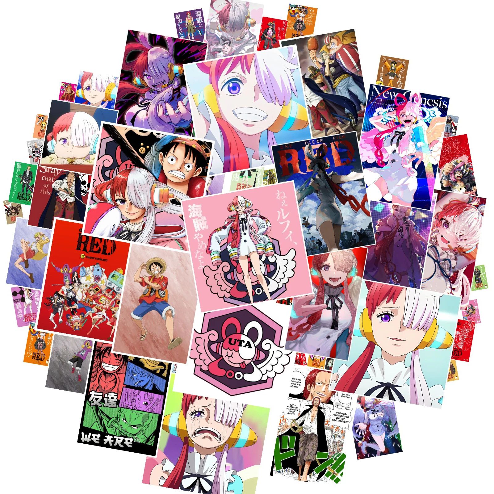 Цельная пленка 10/30/50 шт. наклейки с красными хвостовиками Catoon водонепроницаемые