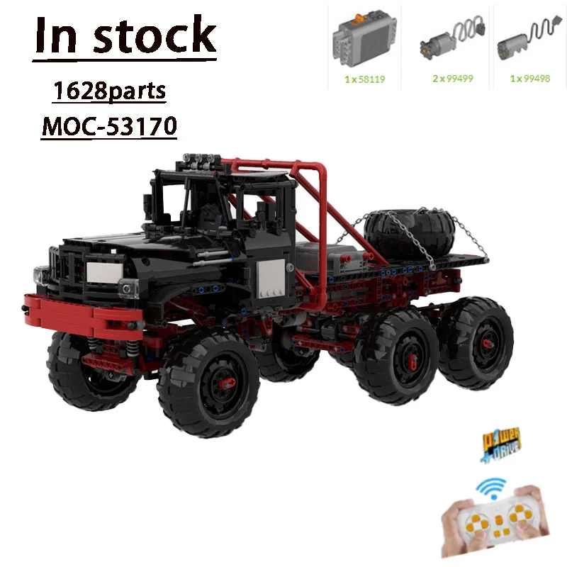 

MOC-53170 RC Electric Test Truck 6x6 Assembly Splicing Building Block Model • 1628 Parts Building Blocks Kids Birthday Gift