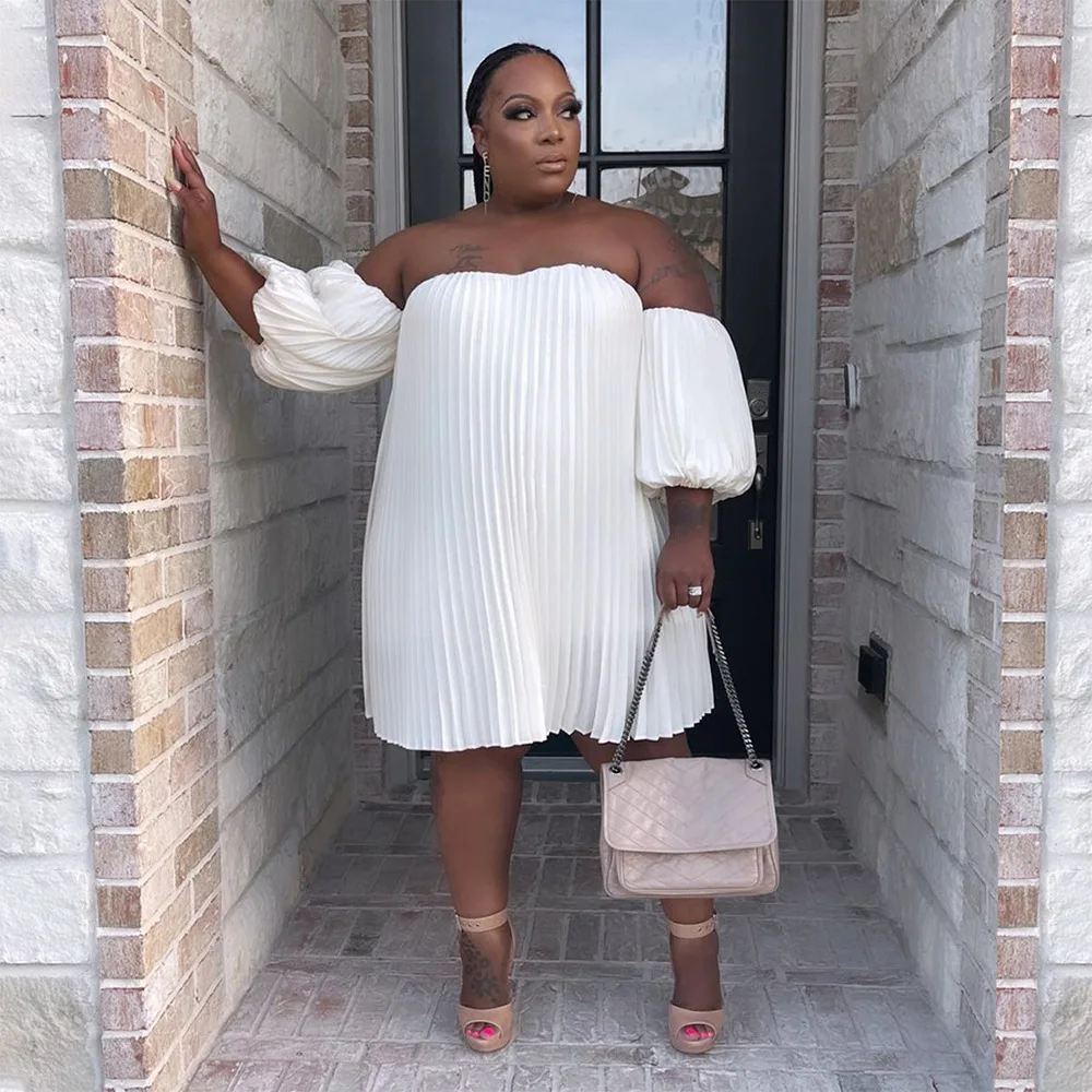 

Женское вечернее платье с открытыми плечами, сексуальное Клубное свободное плиссированное платье с открытой спиной и длинными рукавами, ос...