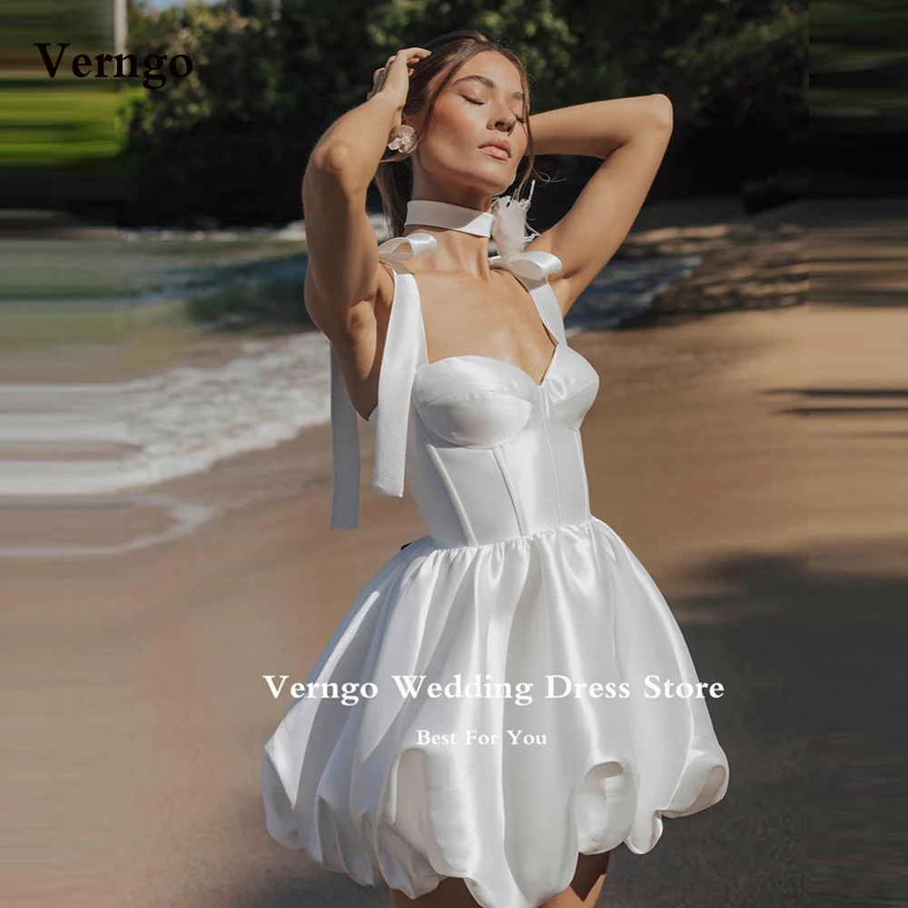 

Короткие свадебные вечерние платья Verngo, Пляжное Платье на бретельках, сексуальное мини-платье для выпускного вечера, официальное платье, одежда для невесты, Robe de mariee, новинка 2023