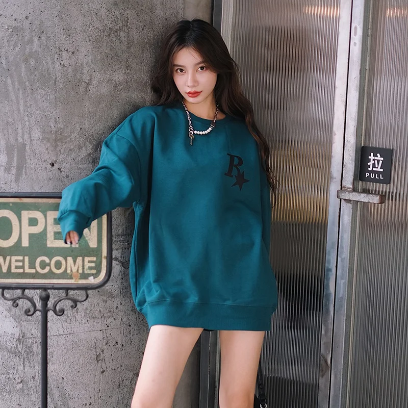 

Женский хлопковый свитшот с буквенным принтом, Свободный пуловер с капюшоном, уличная одежда, весна-Зима 2022, C4362