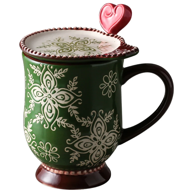 

HF Japanese Hand-painted Ceramic Mug, Simple and Fashionable Drinking Cup Tea Cup Milk Breakfast Cup Office Home Coffee Cup