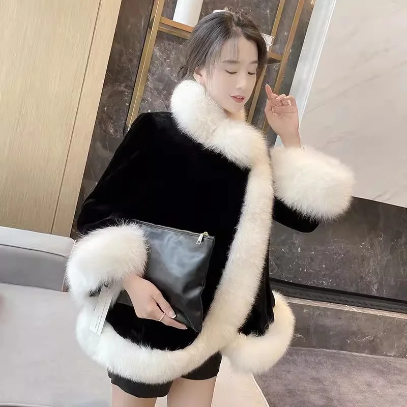 Новинка Осень-зима 2024 пальто из искусственного меха норки Женская плотная и
