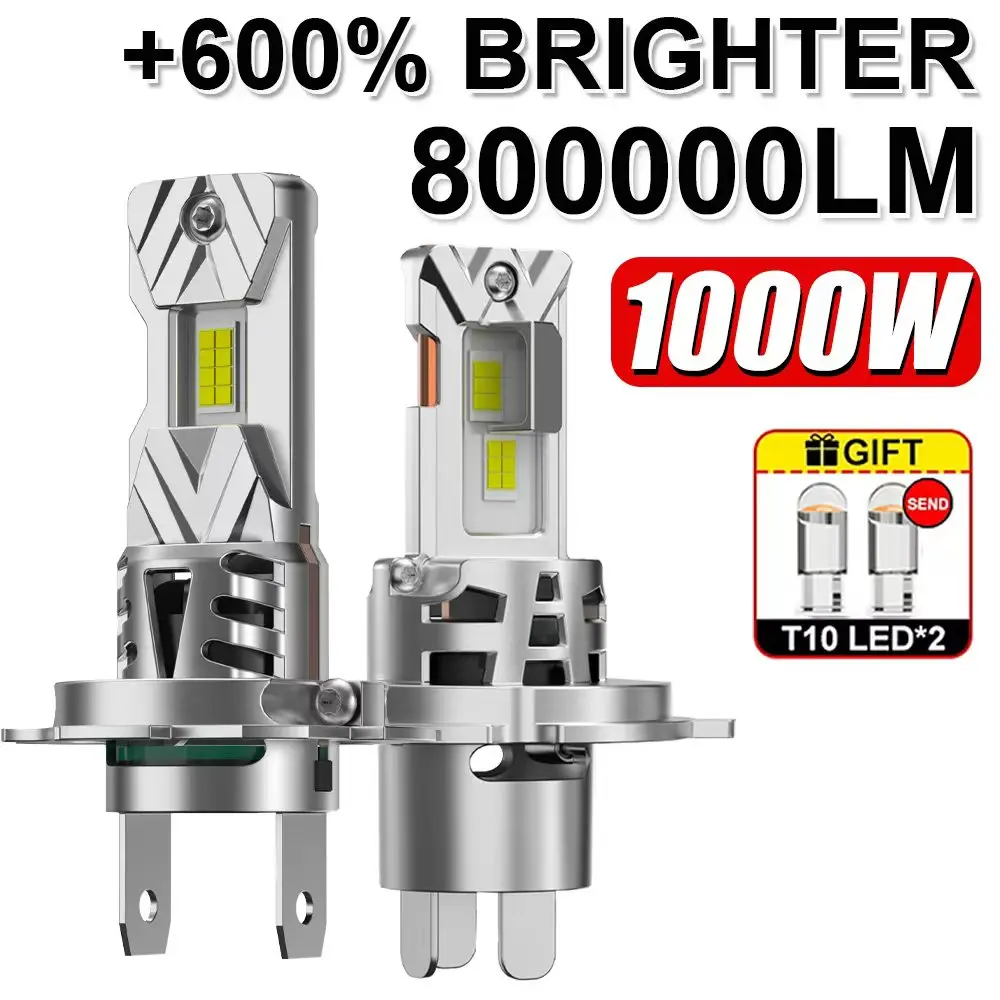 

H7 H4 Светодиодная фара CANBUS для автомобиля 1000 Вт Супер яркие светодиодные прожекторы Автомобильные фары Беспроводной турбовентилятор Автозапотеватели