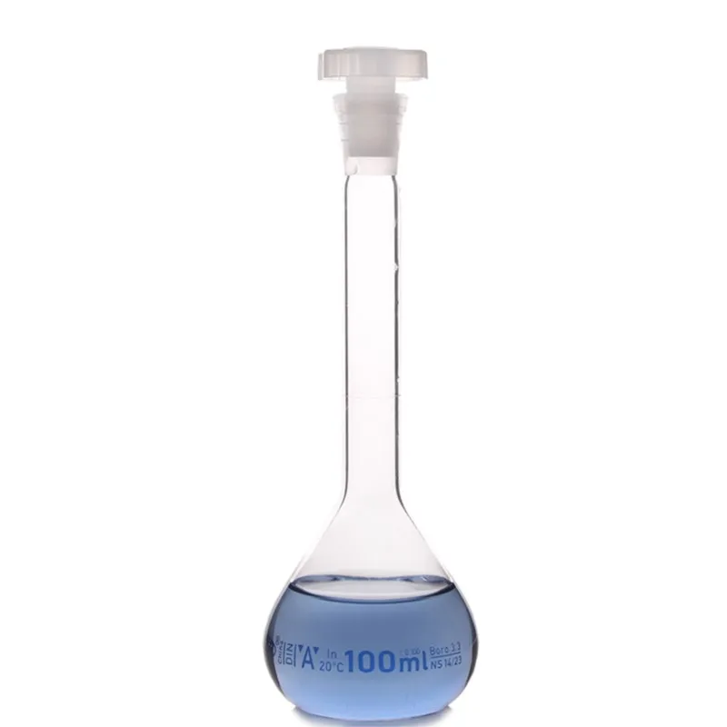 

250ml Transparent Lab Borosilicate Glass Volumetric Flask with plastic Stopper Office Lab Chemistry Clear Glassware Supply