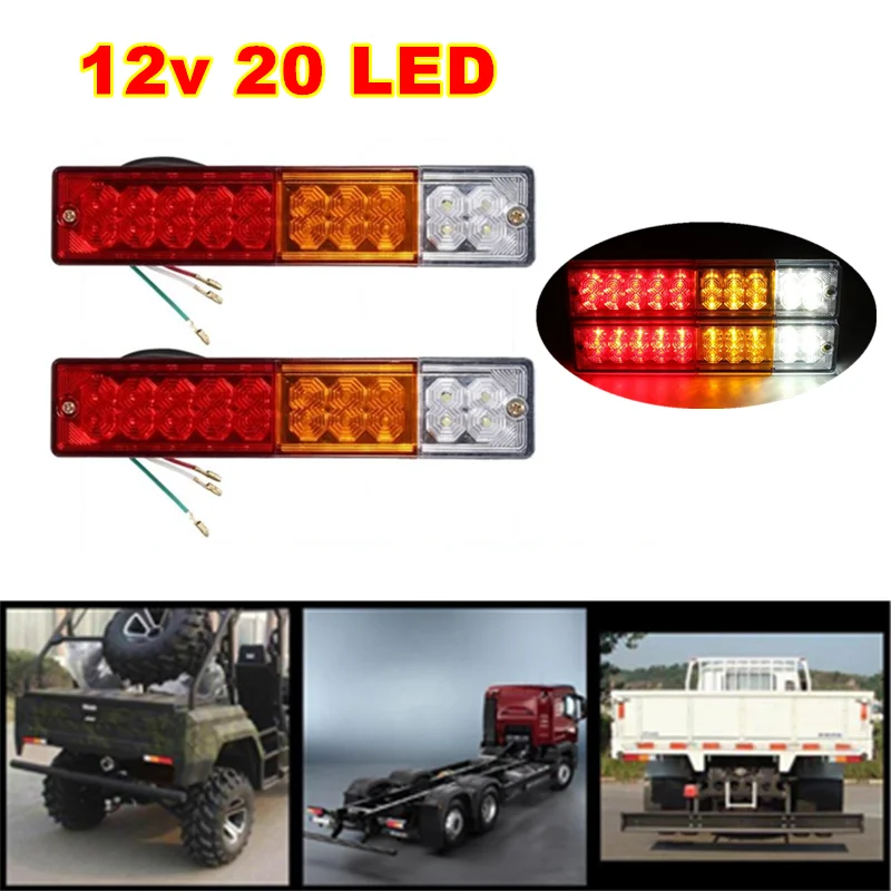 

Водонепроницаемый светодиодный задний фонарь, стоп-сигнал для грузовиков, фургонов, лодок, квадроциклов, прицепов, 2 шт., 12 В