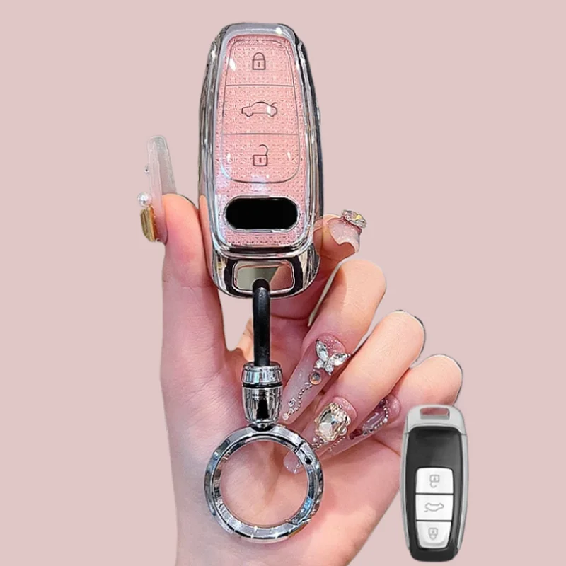 

Роскошный ромбовидный узор из ТПУ для Audi Q8 RSQ8 A6 C8 S6 RS6 A7 S7 RS7 A3 8Y A8 D5 4N RS E-tron GT Q4 Q7 4M Чехол для автомобильного ключа Fob