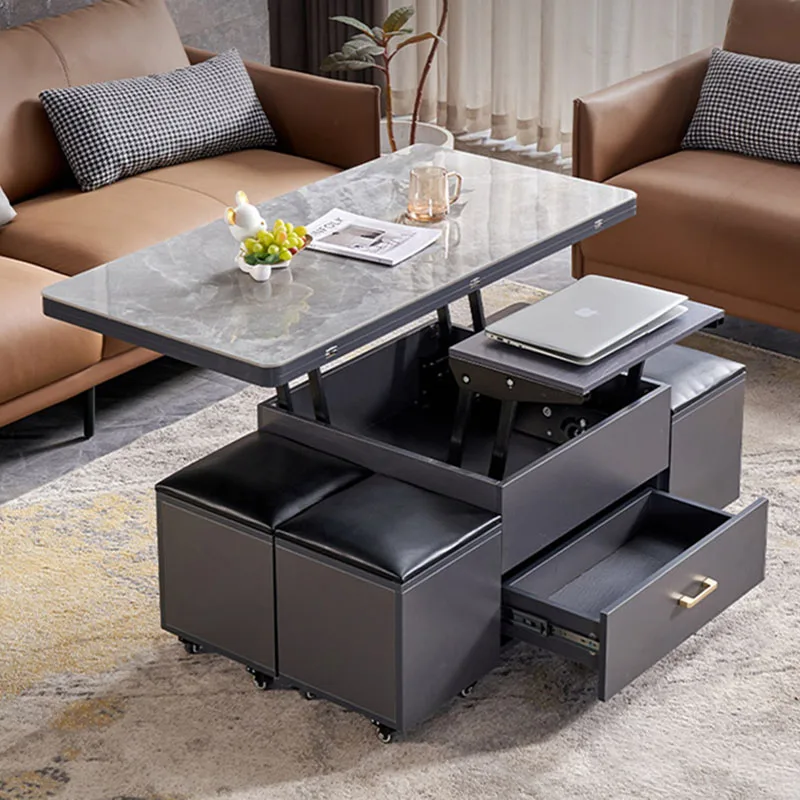 

Rectangle Drawers Simple Coffee Table Modern Lift Top Black Marble Coffee Table Nordic Center Design Mesa Auxiliar Furniture