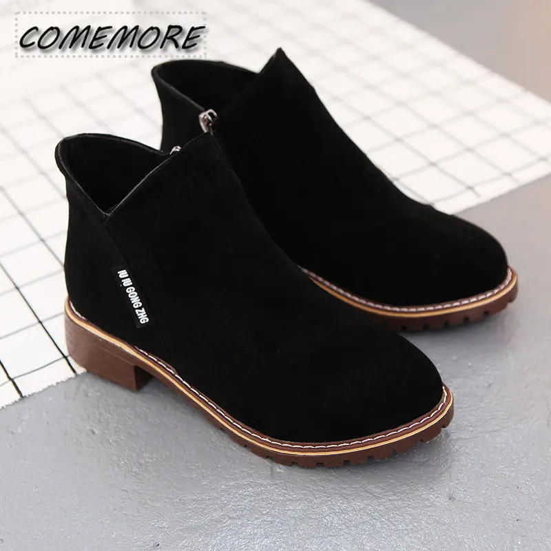 

Женские ботильоны на толстой подошве, ботинки больших размеров в готическом стиле, обувь для снега, 2022