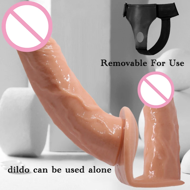 Фаллоимитатор на ремешке для мужа и жены двойной пенис носимый массажер штаны