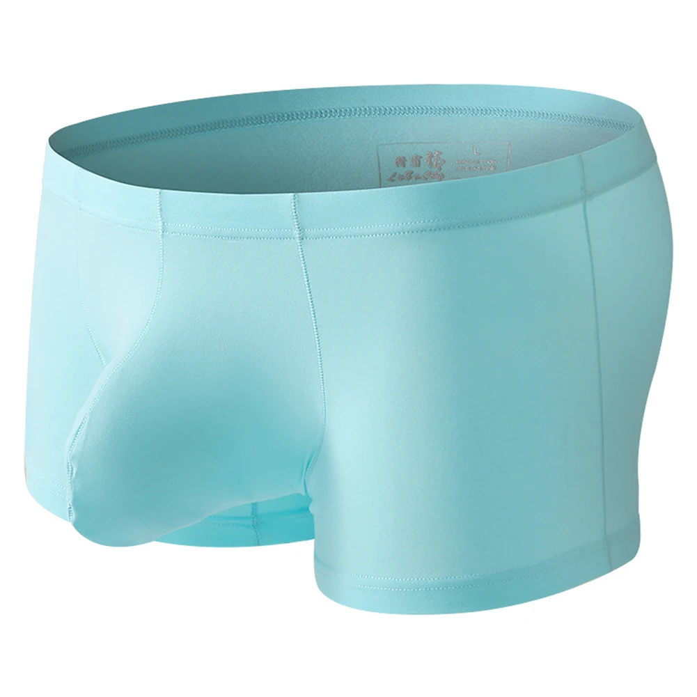 Мужские брифы из ледяного шелка нижнее белье с большим мешочком гладкие шорты