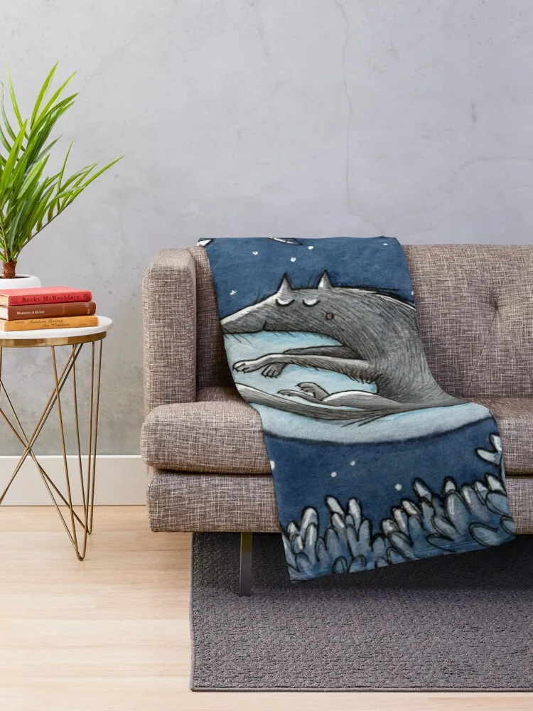 Nacht -Night- -Wolf- Плед для дивана Тонкие покрывала Роскошные одеяла