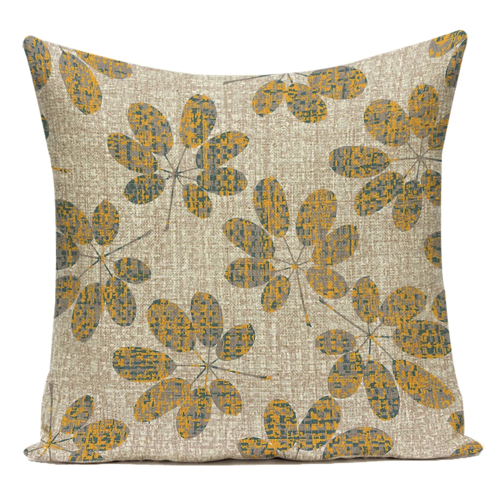 

Home Decor Print Cushion Covers Retro Flowers Plant Non-Fading 45x45 Square Bedroom Decoration Floral Chair Textile Plant E2142