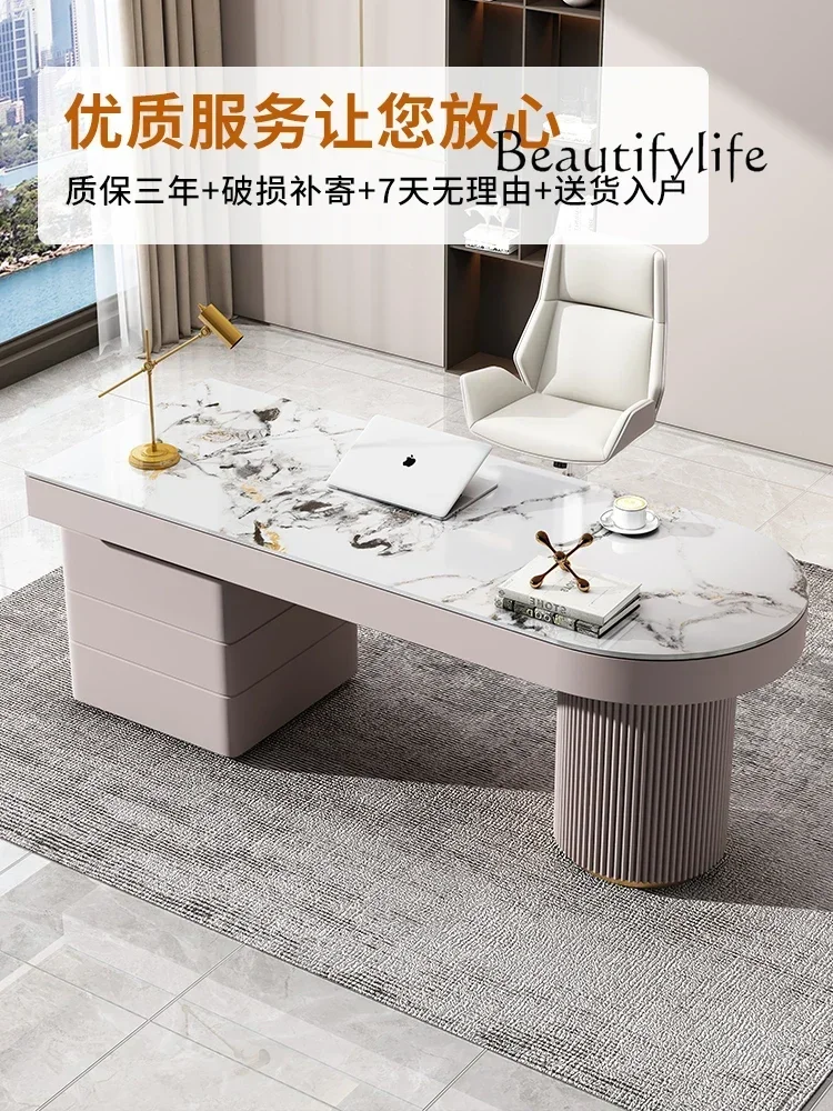 Легкий роскошный компьютерный настольный стол из каменной плиты домашний